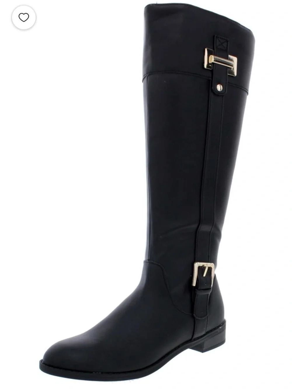 Karen Scott Women’s Black Knee-High Riding Boots with Silver Buckle